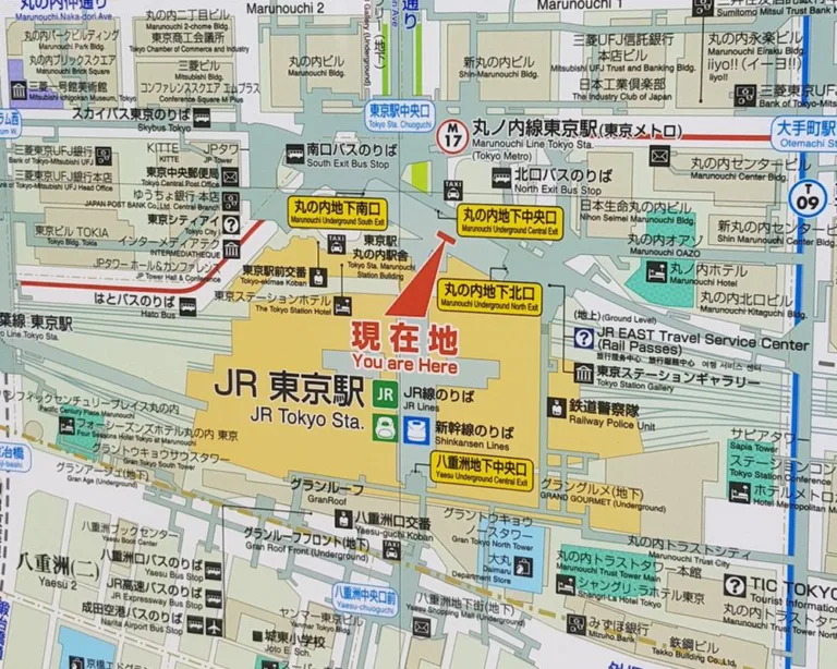 Kartta Tokyo stationin ympäriltä